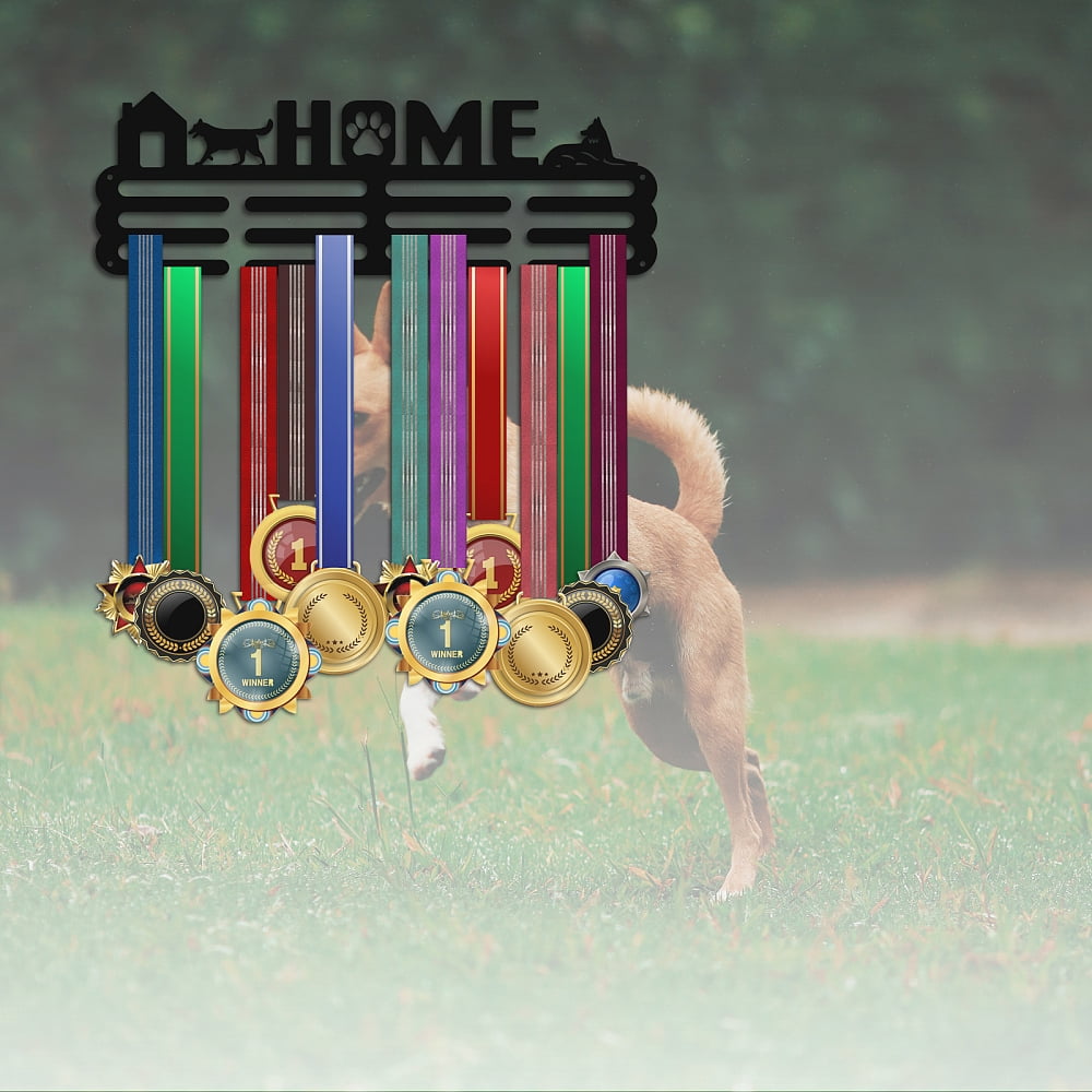 Dog Pattern Medal Display Hanger Holder Home Medal Holder Awards Ribbon Hanger Medal Display Wall Rack Medal Hanger Display Men Women Sports