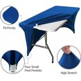 thumbnail image 3 of Housse de Table Ajustée en Spandex, Nappe Rectangulaire Lavable Extensible pour Banquet (Bleu, 6 Pieds), 3 of 5