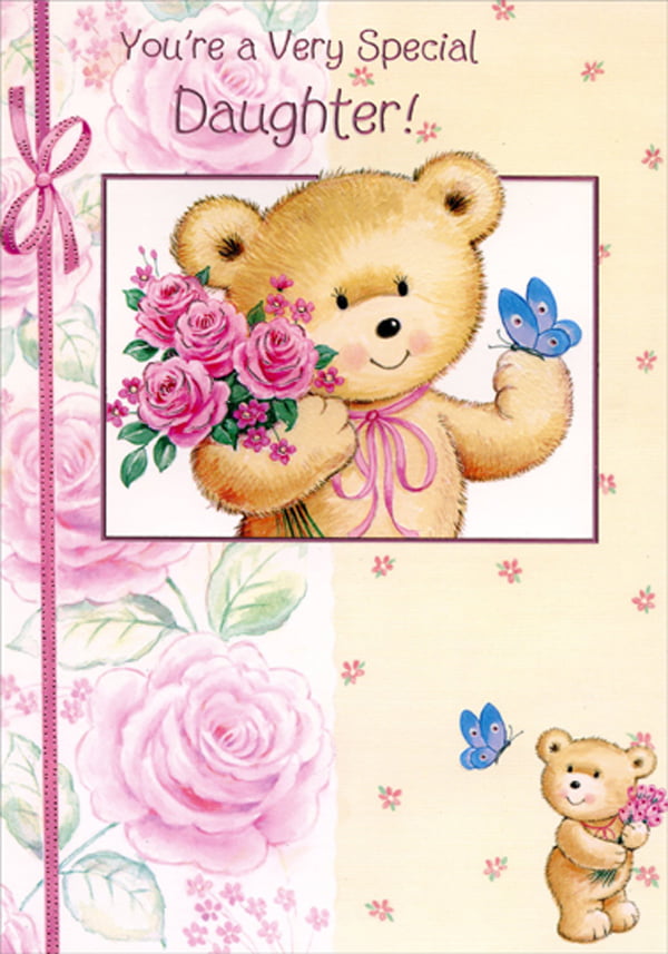 TEENAGER Quality Birthday Card Bear and Butterflies Design 
