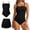Black, variant on Erwazi One Piece Swimsuits Set for Women Solid Backless Square Neck Modest Beach Swimwear Bathing Suit
