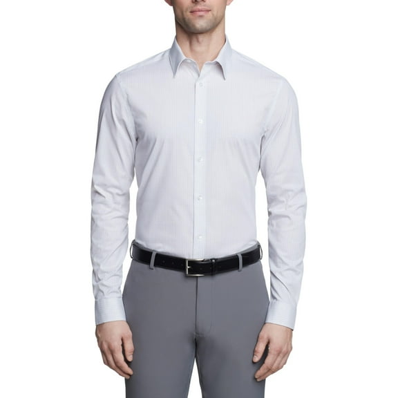 Calvin Klein Mens Slim fit Dress Shirt Small 14.5 in 32-33 White Plaid