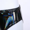 thumbnail image 5 of Alvivi Women's PU Leather Booty Shorts Low Rise Festival Dance Dance Bottoms Latex Briefs Panties Black A M, 5 of 6