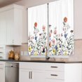 thumbnail image 5 of Watercolor Floral Kitchen Curtain Flower Cafe Curtain Rod Pocket 27.5W x 39L Rustic Plants Spring Blossom for Girl Woman Botanical Wildflower Nature Art Printed Small Window Drapes 2 Panel Set, 5 of 6