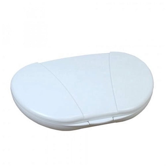 GMS Pill Organizer - 8 Compartment Pill Case for Supplements, Vitamins and Medication - Secure Latches - Ideal for Daily Use & Travel - White