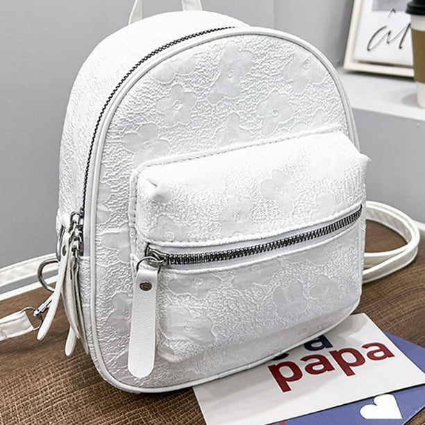 Bolsa Mochilas para Mujer de flores de moda retro pequena de nailon para nina blanco Walmart en linea