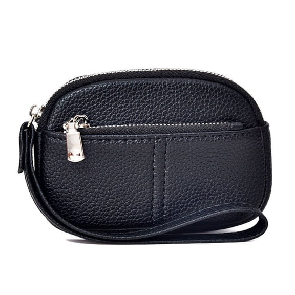 Keychain Wristlet Wallet Pu Credit Card Holder Small Zippers Coin Purse Change Pouches with Wrist Straps Women