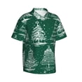thumbnail image 3 of Xecao Christmas Trees print Hawaiian shirt - a stylish short-sleeve button-down for men, perfect for casual beach and tropical outings., 3 of 9