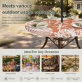 thumbnail image 6 of Round Outdoor Tablecloth with Umbrella Hole and Zipper, Orange Starfish Coastal Tablecloth with Elastic Waterproof, Ocean Nautical Beach Coral Shell Patio Table Covers for 31" - 35" Pool Tables, 6 of 9