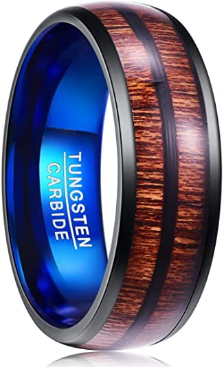 Dome Brushed Finish Tungsten Ring Marines Logo Engraving 8mm 