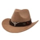thumbnail image 1 of Sombrero de vaquero occidental para mujer y hombre, elegante sombrero de vaquera para senderismo, accesorios de disfraz urbano. Marrón, 1 of 9