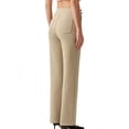 thumbnail image 5 of VBVC Women's High Waist Wide Leg Dress Pants,Button Detail Stretch Work Trousers For Women,Ladies Casual Office Palazzo Pants with Pockets,Khaki,S-3XL, 5 of 7