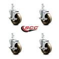 thumbnail image 2 of 4 Inch High Temp Phenolic Wheel Swivel 3/4 Inch Square Stem Caster Set Brake SCC, 2 of 2