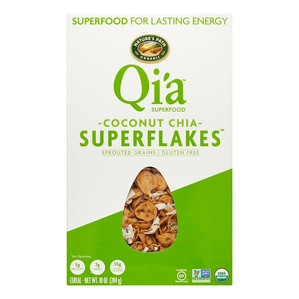 Nature S Path Organic Qia Superflakes Cereal Coconut Chia 10 Oz Walmart Com
