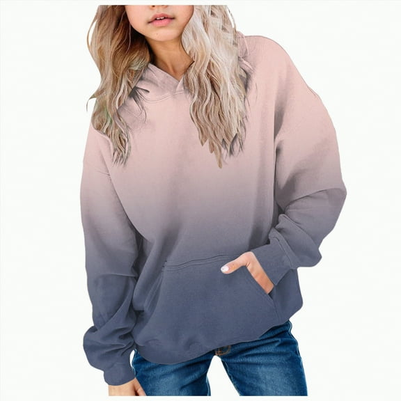 Hessimy girl boy kid Oversized Fall Fashion Hoodies Half Pullover Long Sleeve Shirts Clothes Outfits hoodies y2k outerwear Pattern printing (Light Pink,160)