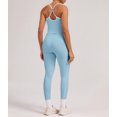 thumbnail image 4 of PISONIC Women Two Pieces Workout Set Tank Top Color Block High Waist Leggings Gym Work Outfits with Pockets, 4 of 7