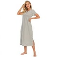 thumbnail image 2 of FEREMO Plus Size Long Sleep Shirt Sleepwear Womens Dress for Women, 2 of 5