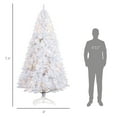 thumbnail image 6 of Homcom 7.5' Tall Prelit Christmas Tree Douglas Fir Artificial Christmas Tree with Realistic Branches,500 Warm White Led Lights and 1346 Tips,White,White Plastic Household Supplies Décor Christmas, 6 of 9