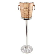 Old Dutch 23685 Hammered Decor Wine Cooler with Stand, 11/4 gallon, Copper/Stainless Steel