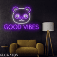 thumbnail image 2 of Glowneon Good Vibes Neon Sign, Panda Bear Led Sign, Gift For Kids, 2 of 5