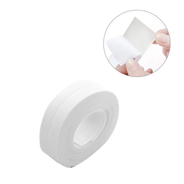 Bewildely Tira de calafateo para pared, cinta de sellado para baño, cocina, baño, borde de pared, impermeable, PVC Decoración del hogar Blanco L