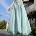 thumbnail image 4 of Ashirexll Maxi Skirts for Women, Flowy Skirts for Women, Womens Fashion and Casual Solid Color Elastic Waist Maxi Skirt High Waist Summer and Elegant A-line Ankle Skirt, 4 of 4