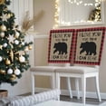 thumbnail image 3 of Black Bear Chair Covers Set of 8 I Love You Red Black Plaid Winter Christmas Chair Back Covers Stretch Removable Washable Slipcovers Protector for Dining Room Kitchen Party Decor, 3 of 5