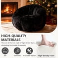 thumbnail image 5 of Lovableguy Fluffy Bean Bag Chair for Adults,Teens,Faux Fur Floral-Shaped Bean Bag Lazy Sofa Chair,Oversize Beanbag Reading Chair for Bedroom,Living Room,Apartment,Black, 5 of 7