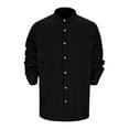 thumbnail image 2 of Dpytoraw Men's Linen Button Up Shirt For Foreign Trade Summer Beach Shirt Long Sleeved Plain Collar Spring And Summer Casual Daily Clothing, 2 of 5