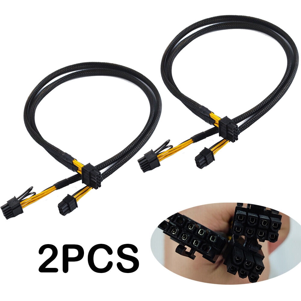 2PC 10pin to 6+8pin GPU Power Adapter Cable for HP DL380 G8 G9 50CM US ...