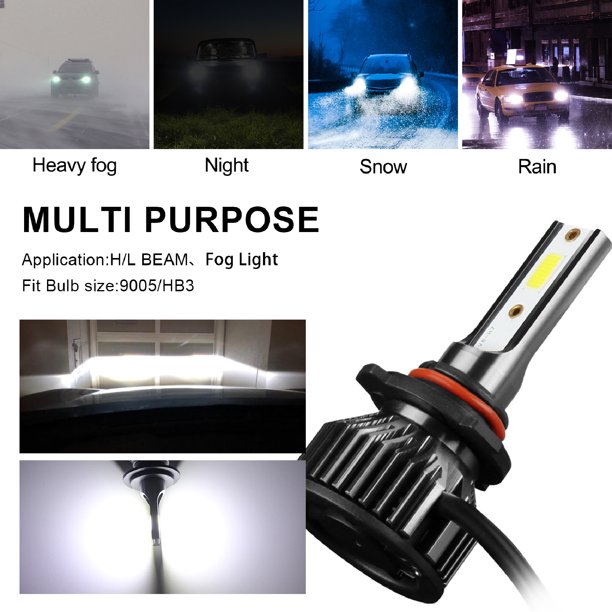 Gwong Autos 2 unids Y7-H1 H7 H8 / 9/11 H4 / HB2 / 9003 9005 / HB3 9006 / HB4 LED Bombilla de faro IP68 Impermeable Alto Brillo 6000K Luz blanca Abrigo de energía Bombilla para automóvil para automóvil Gwong 24018268