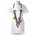 thumbnail image 3 of Letter V Apron Viola Sororia Wildflowers on the V Natural Arrangement Floral Initial, Unisex Kitchen Bib Apron with Adjustable Neck for Cooking Baking Gardening, Violet Green Black, by Ambesonne, 3 of 3
