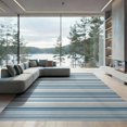 thumbnail image 2 of ODIKA 8'x10' Washable Area Rug Striped Accent With Horizontal Bands And Minimalist Border Design for King Size Bedroom Under Bed, Master Suite, Non-Shedding, Easy Care, 2 of 7