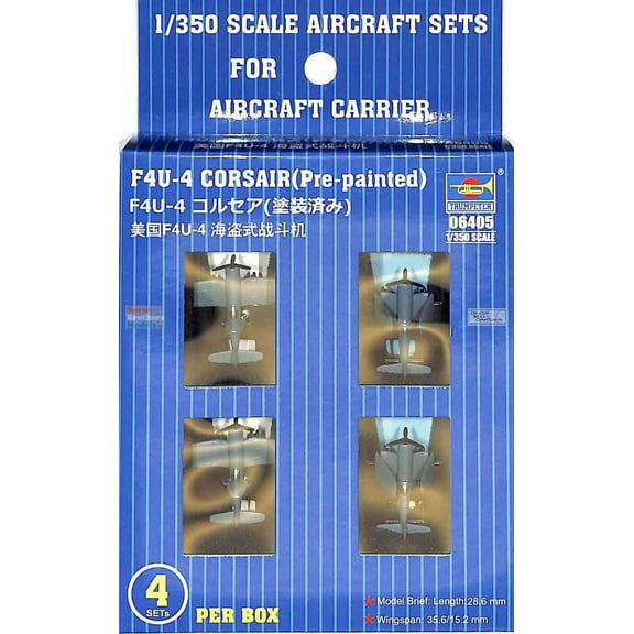 Trumpeter 6405 F4U-4 Corsair Set of 4 1/350 Scale Assembled & Painted Models