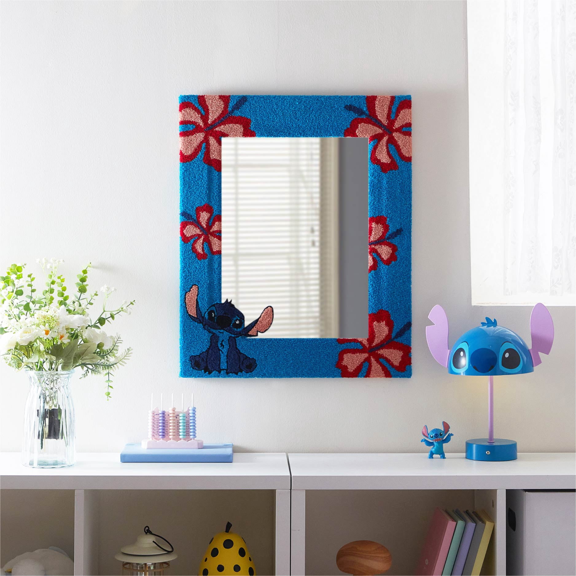 Disney Wall Mirror, Stitch Tufted Design, 18" x 22", for Kids and Teens