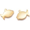 thumbnail image 2 of 10 piezas de dijes de acero inoxidable 201, colgante de pez, decoración, dije dorado., 2 of 2