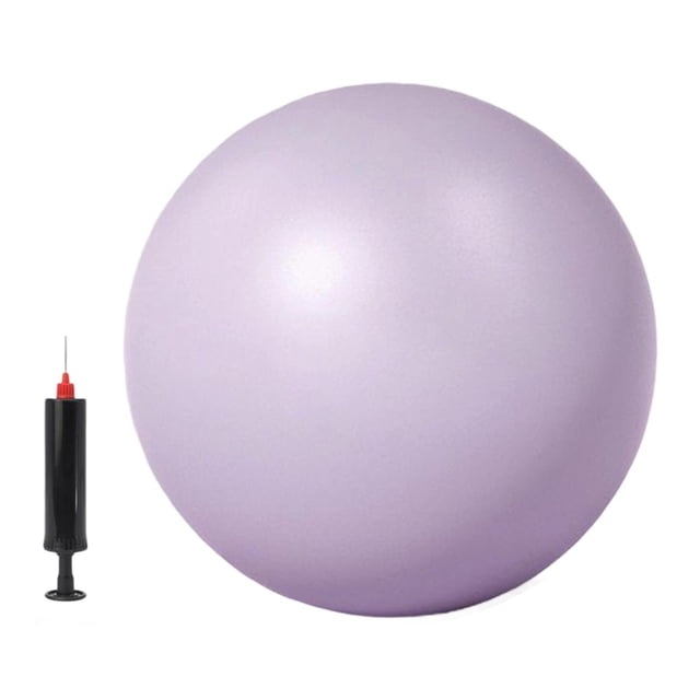 DYNWAVECA Small Exercise Ball Yoga Pilates Ball Improve Stability Balance with Pump 25cm for Home Gym Workout Core Working Out Ab Dance Violet