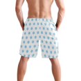 thumbnail image 3 of Dailycode Men's Quick Dry Swim Trunks Beach Shorts Casual Summer Board Shorts with Pockets, Light Blue Polka Dot, 3 of 8