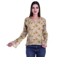 thumbnail image 4 of Moomaya Womens Collar Kurta Kurti Lace Detail Printed Full Sleeve Top Tunic, 4 of 6