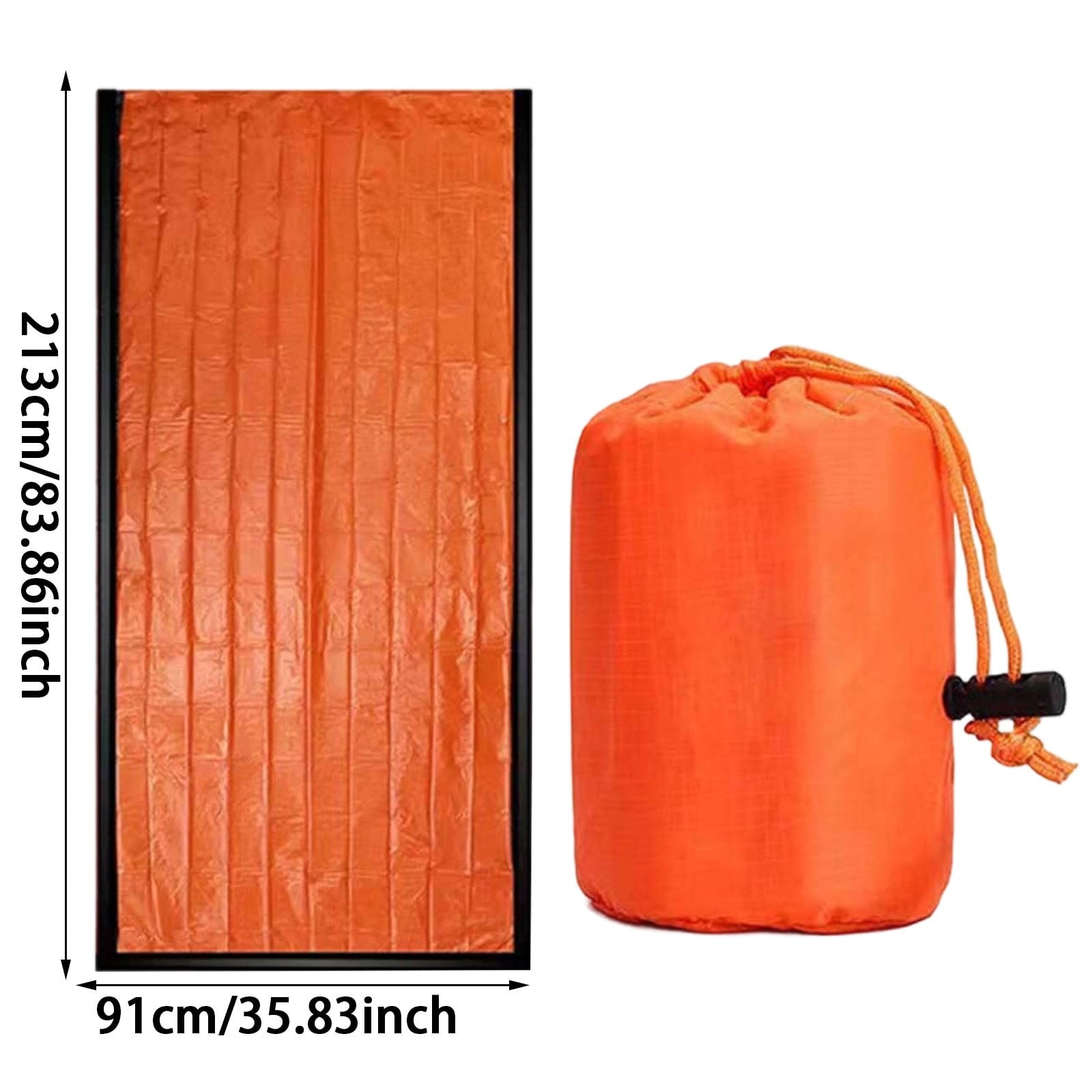 6 Pcs Emergency Sleeping Bag, 84 x 36 Inch Thermal Survival Blanket, Waterproof Lightweight Compact Emergency Bivy for Camping, Hiking, Outdoor Survival, Travel