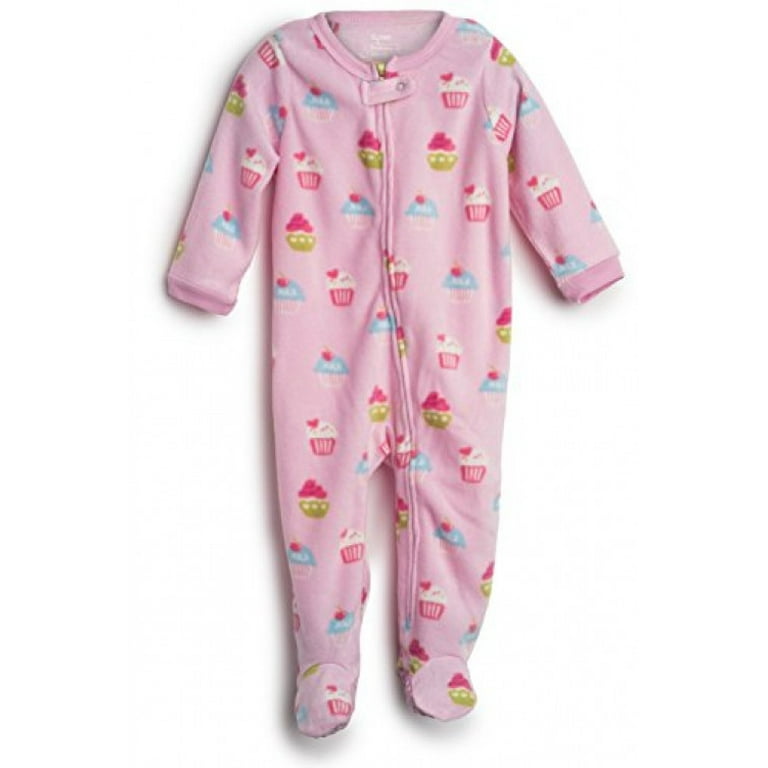 Elowel Baby Girls Footed Cupcake Pajama Sleeper Fleece 18 24 Months Walmart