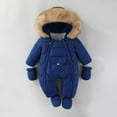 thumbnail image 2 of UAMVSH Newborn Winter Clothes Baby Snowsuit Infant Long Sleeve Hooded Jumpsuit Romper Fleece Lined Warm Outwear Coat for Boys Girls, 2 of 3