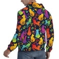 thumbnail image 6 of Wukai Colorful Cats Print Men Hoodies Fleece Sweatshirts Long Sleeve Sweaters Pullover Fall Outfits Winter Clothes-Small, 6 of 7