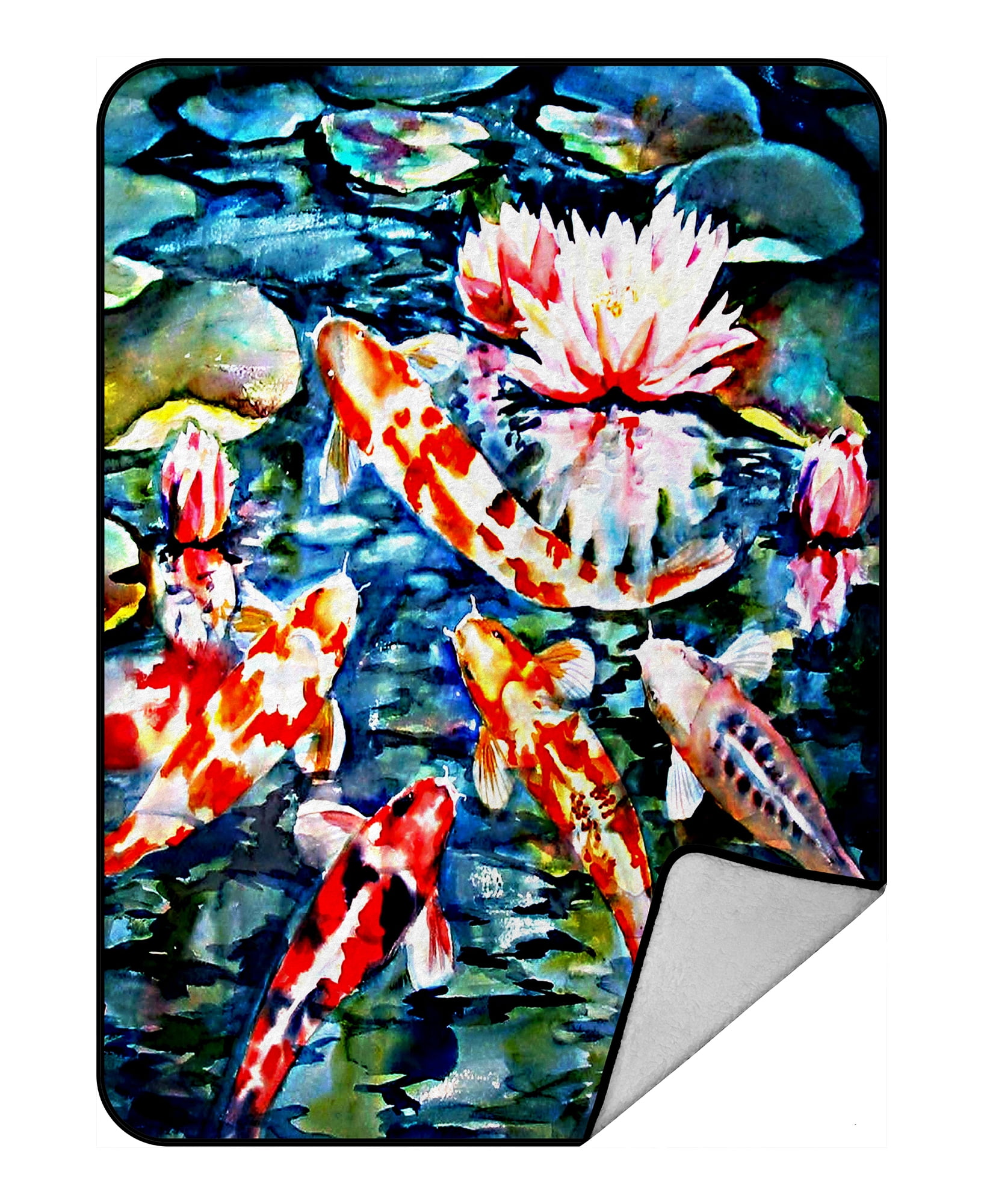 GCKG Koi Fish Fleece Blanket Throw Blanket 58x80inches Walmart Canada