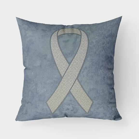Carolines Treasures AN1210PW1818 Clear Ribbon for Lung Cancer Awareness   Canvas Fabric Decorative Pillow  18H x18W