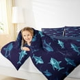 thumbnail image 5 of Manfei Cartoon Navy Shark Bedding Comforter Set, Kawaii Ocean Sealife Twin Comforter Sets, Teens Boys Girls Kids Reversible Bedding Set, Ultra Soft Home Decor, 2pcs, 5 of 9