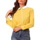 thumbnail image 5 of CAMISA DE BOTONES PARA MUJERES INSPIRE CHIC DE MANGA LARGA BLUSA CON COLLAR PETER PAN TAMAÑO S AMARILLO, 5 of 7
