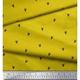 thumbnail image 3 of Soimoi Yellow Heavy Satin Fabric Black Heart Printed Fabric 1 Yard 54 Inch Wide, 3 of 5