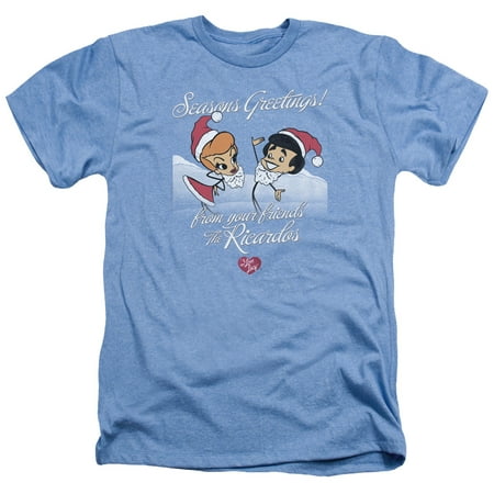 I Love Lucy Christmas Episodes I Love Lucy - Animated Christmas - Heather Short Sleeve Shirt - Small ()