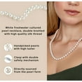 thumbnail image 3 of The Pearl Source Real Pearl Necklace for Women with 9-10mm AAA+ Quality Round White Freshwater Genuine Cultured Pearls | 18 inch Pearl Strand with 14K Gold Clasp, 3 of 6