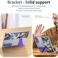 thumbnail image 3 of Clear for Samsung Galaxy Z Fold 3 Case with Kickstand, Built-in Screen Protector [Horizontal & Vertical Stand] Crystal Clear Slim Fit Anti-Yellow Scratch Resistant Shockproof Case, Purple, 3 of 13